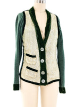 Voyage Sequin Embellished Wool Cardigan Jacket arcadeshops.com
