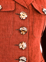 Romeo Gigli Linen Safari Jacket Jacket arcadeshops.com