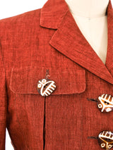 Romeo Gigli Linen Safari Jacket Jacket arcadeshops.com