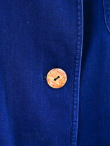 Romeo Gigli Lace Trimmed Indigo Jacket Jacket arcadeshops.com