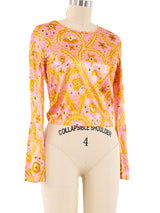 Christian Lacroix Printed Satin Top Top arcadeshops.com