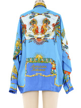 Versace Istante American Indian Silk Shirt Top arcadeshops.com