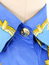 Versace Istante American Indian Silk Shirt Top arcadeshops.com