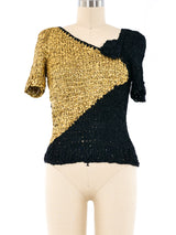 Metallic Colorblock Sweater Top arcadeshops.com