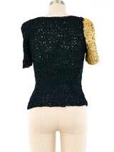 Metallic Colorblock Sweater Top arcadeshops.com