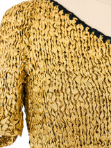 Metallic Colorblock Sweater Top arcadeshops.com