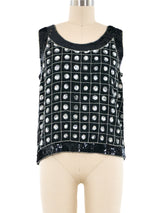 Bead and Sequin Embellished Tank Top arcadeshops.com