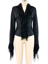 Gianni Versace Ruffle Trimmed Jacket Jacket arcadeshops.com