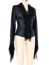 Gianni Versace Ruffle Trimmed Jacket Jacket arcadeshops.com