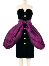 1984 Yves Saint Laurent Bow Accented Velvet Dress Dress arcadeshops.com
