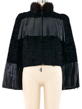 Christian Dior Fringe Trimmed Fur Coat Outerwear arcadeshops.com