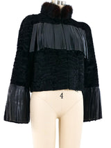 Christian Dior Fringe Trimmed Fur Coat Outerwear arcadeshops.com