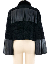 Christian Dior Fringe Trimmed Fur Coat Outerwear arcadeshops.com