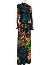 Lanvin Floral Printed Jersey Dress Dress arcadeshops.com