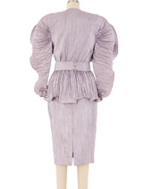 Sculptural Pleated Floral Skirt Ensemble Suit arcadeshops.com