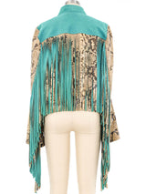 Roberto Cavalli Snake Print Fringed Jacket Jacket arcadeshops.com