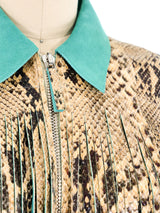 Roberto Cavalli Snake Print Fringed Jacket Jacket arcadeshops.com