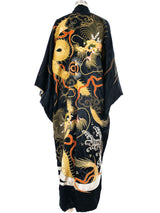 Golden Dragon Embroidered Silk Robe Jacket arcadeshops.com