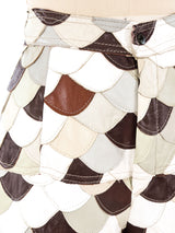 Scalloped Leather Patchwork Gauchos Bottom arcadeshops.com