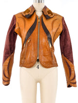 East West Parrot Patchwork Leather Jacket Jacket arcadeshops.com