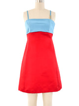 Gianni Versace Colorblock Satin Mini Dress Dress arcadeshops.com