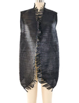 Gianfranco Ferre Fringed Leather Vest Jacket arcadeshops.com