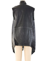 Gianfranco Ferre Fringed Leather Vest Jacket arcadeshops.com