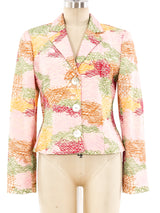 Rainbow Embroidered Cropped Blazer Jacket arcadeshops.com