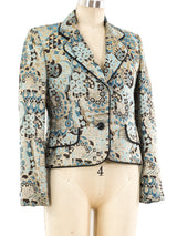 Metallic Brocade Cropped Blazer Jacket arcadeshops.com