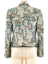 Metallic Brocade Cropped Blazer Jacket arcadeshops.com
