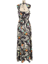 1970's Metallic Floral Maxi Dress Dress arcadeshops.com