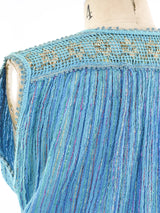 Metallic Rainbow Striped Turquoise Ensemble Dress arcadeshops.com