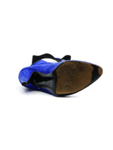 Applique Blue Suede Heeled Boots, 38 Accessory arcadeshops.com