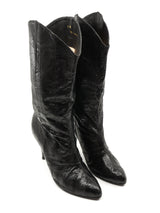 Black Snakeskin Heeled Boots, 9 Accessory arcadeshops.com