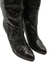 Black Snakeskin Heeled Boots, 9 Accessory arcadeshops.com