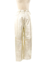 Erez Metallic Gold Leather Pants Bottom arcadeshops.com