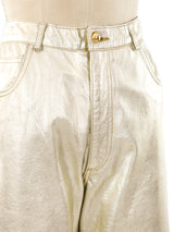 Erez Metallic Gold Leather Pants Bottom arcadeshops.com