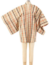 Plaid Silk Haori Kimono Jacket arcadeshops.com