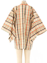 Plaid Silk Haori Kimono Jacket arcadeshops.com