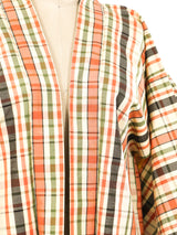 Plaid Silk Haori Kimono Jacket arcadeshops.com