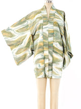 Green Marble Printed Haori Kimono Jacket arcadeshops.com
