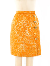 Yves Saint Laurent Tangerine Brocade Skirt Bottom arcadeshops.com