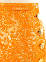 Yves Saint Laurent Tangerine Brocade Skirt Bottom arcadeshops.com
