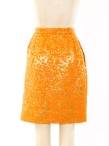 Yves Saint Laurent Tangerine Brocade Skirt Bottom arcadeshops.com