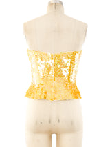 Oleg Cassini Sequin Embellished Bustier Top arcadeshops.com