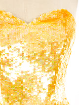 Oleg Cassini Sequin Embellished Bustier Top arcadeshops.com