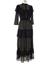 Black Tiered Lace Maxi Dress Dress arcadeshops.com