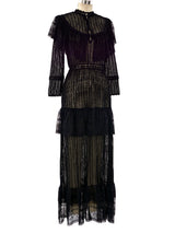 Black Lace Ruffle Crochet Maxi Dress Dress arcadeshops.com