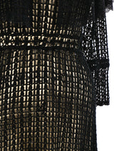 Black Lace Ruffle Crochet Maxi Dress Dress arcadeshops.com