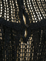 Black Lace Ruffle Crochet Maxi Dress Dress arcadeshops.com